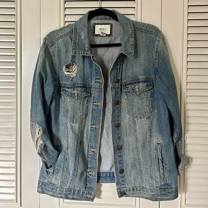 Well loved medium distressed denim jacket